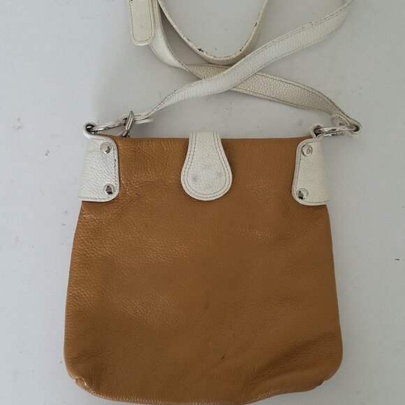 BORSE IN PELLE | BROWN  Pebbled Leather Crossbody Bag Made IN ITALY - Picture 2 of 9